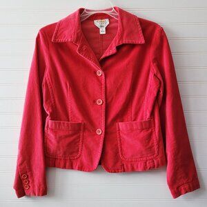 Talbots Petites Velvet Blazer Womens Size 2P Reddish Pink Stretch Jacket